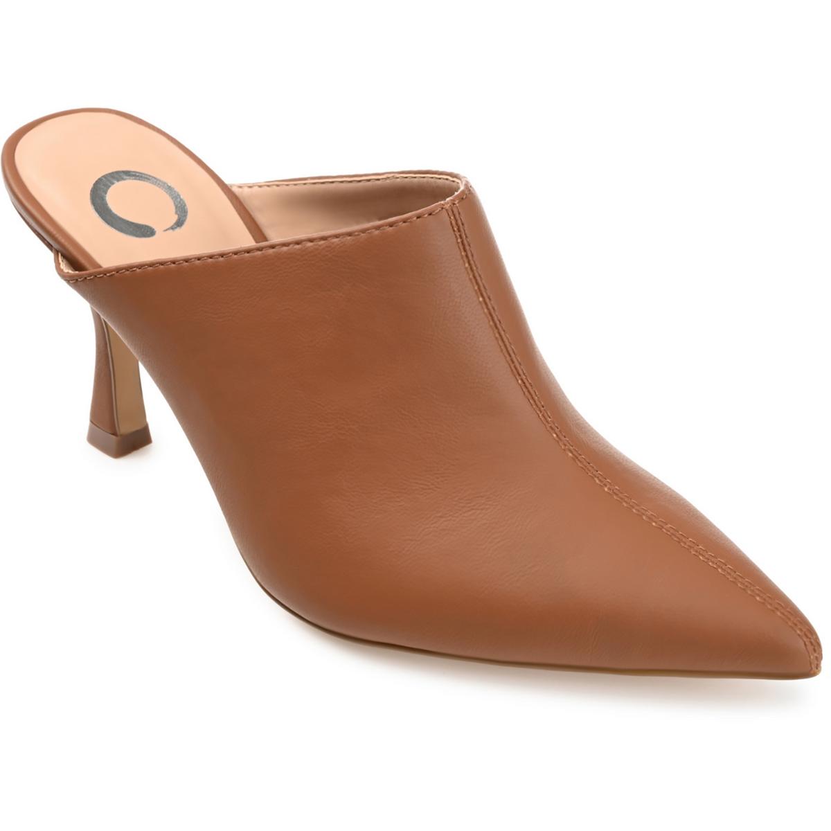 Solid Faux Leather Mules