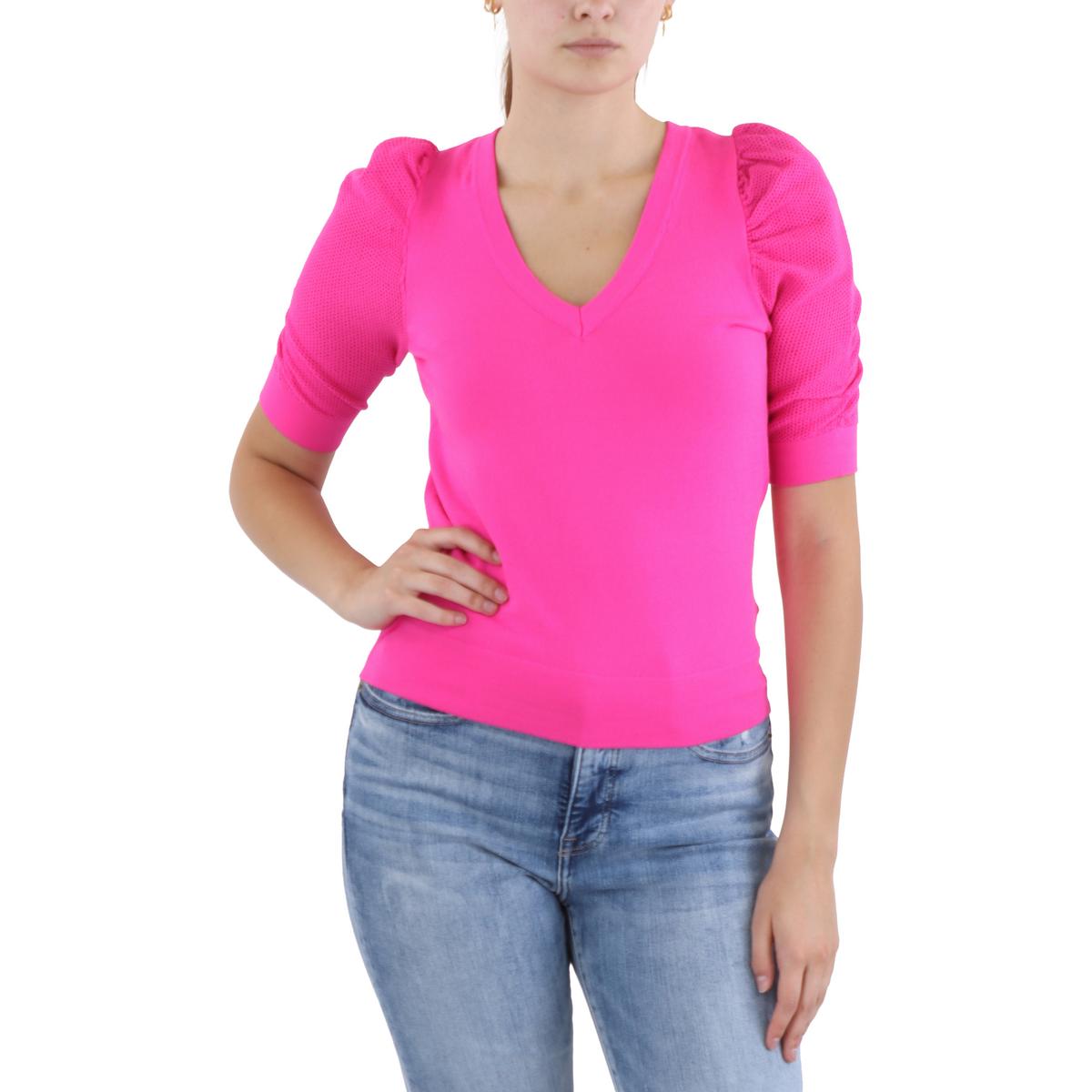 Crochet Knit V-Neck Sweater