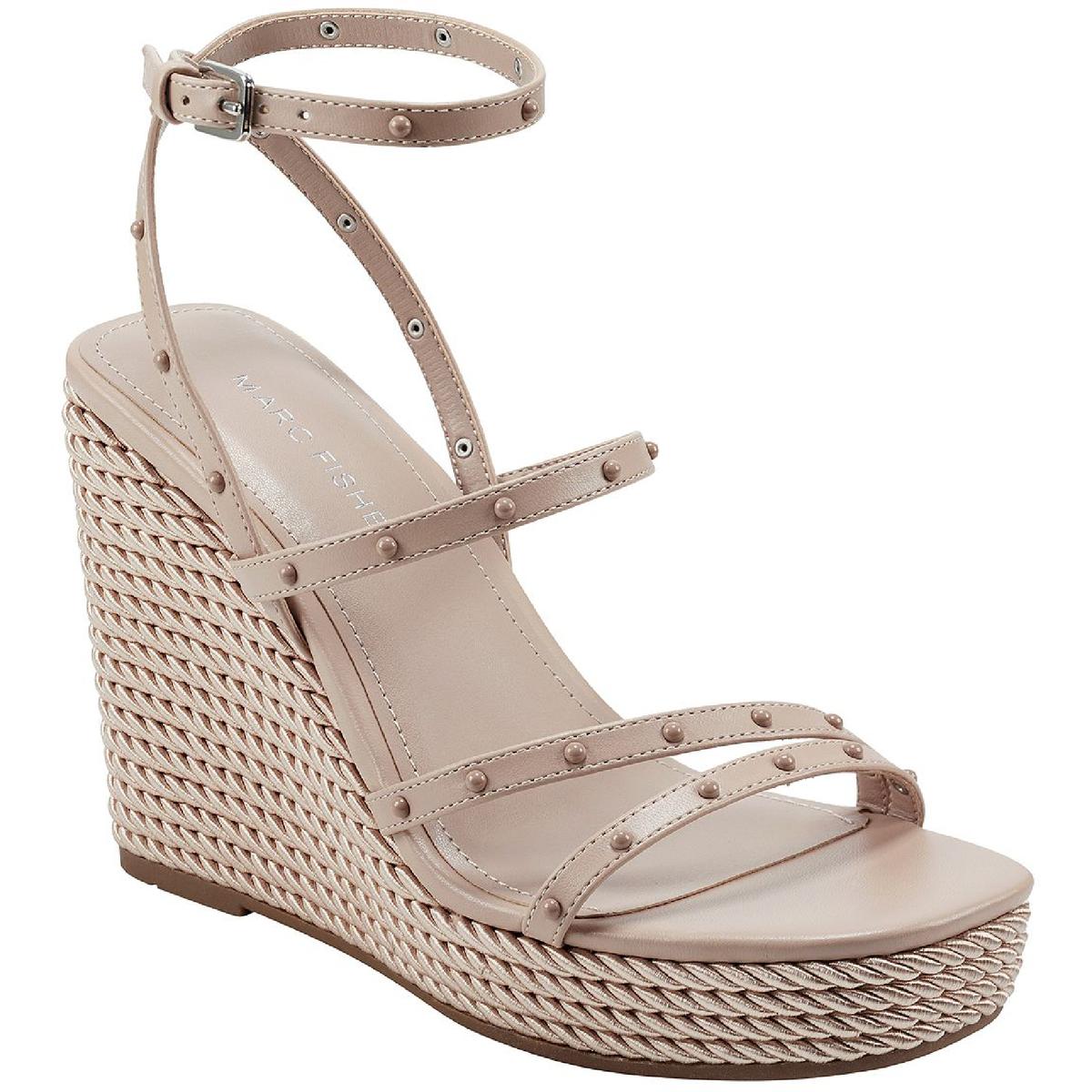 Zig Faux Leather Studded Wedge Sandals