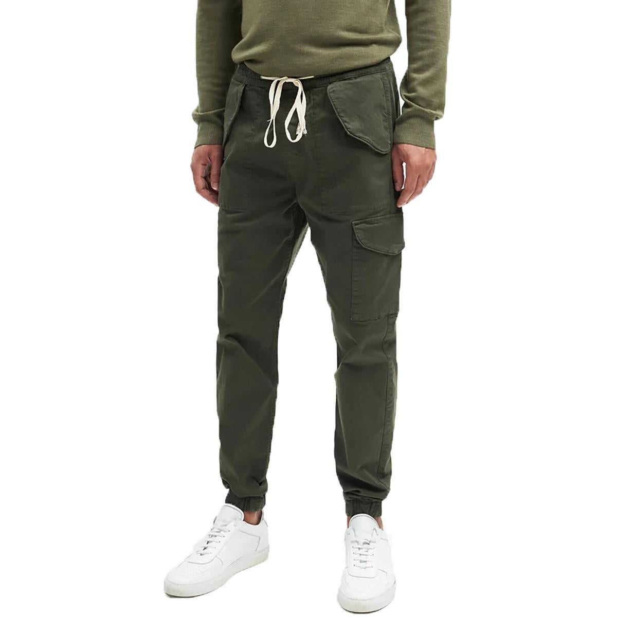 Banded Bottom Twill Cargo Pants