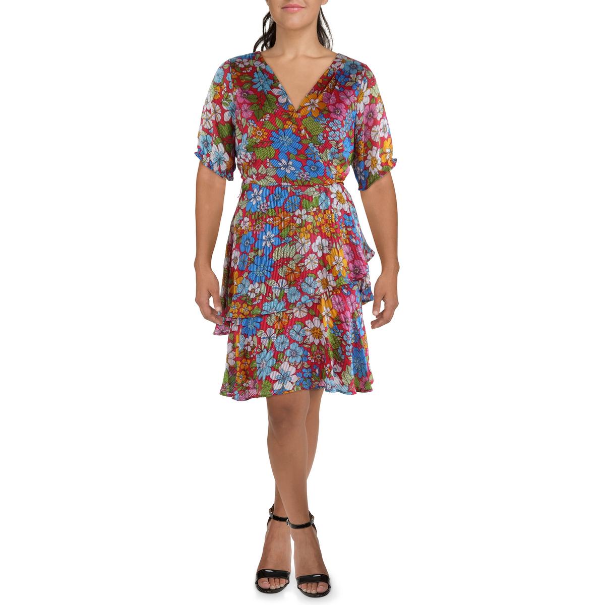 Daytime Faux-Wrap Shift Dress