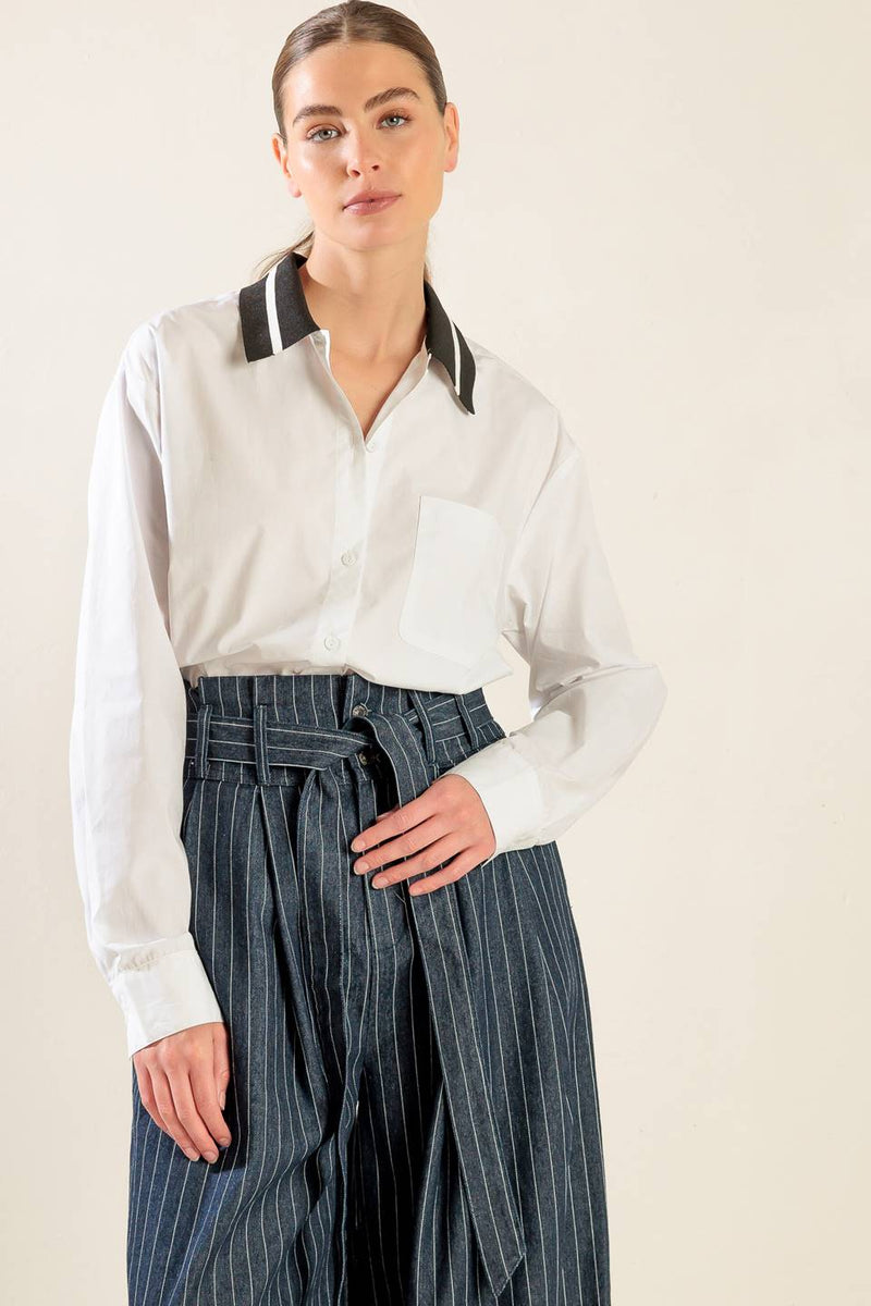 CAUSE A COMMOTION WOVEN TOP