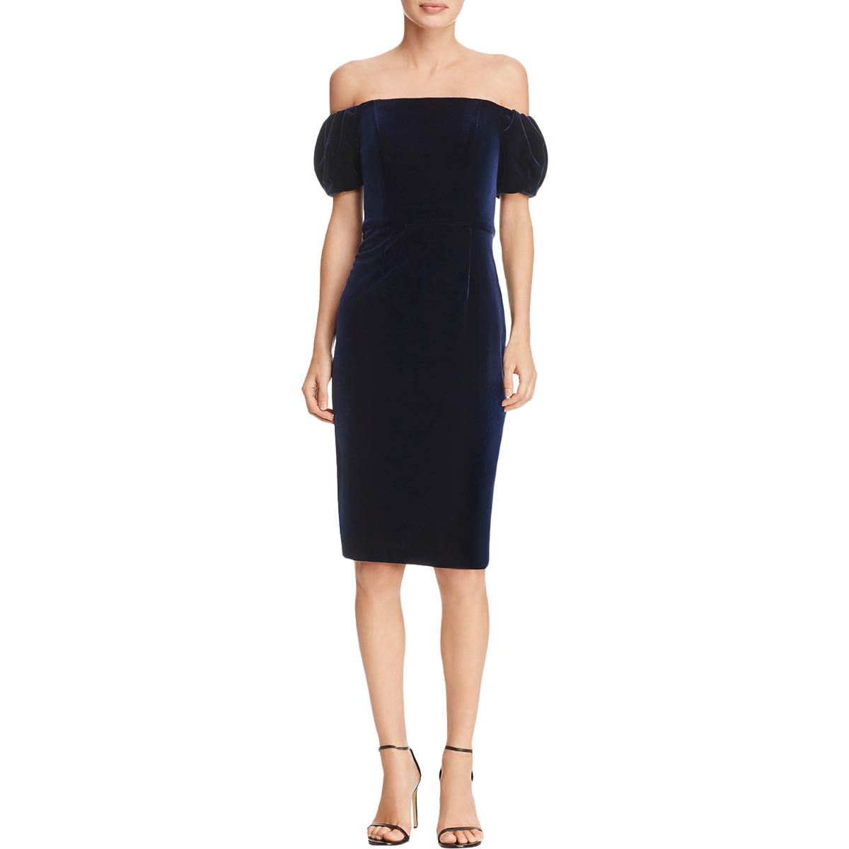 Velvet Off-The-Shoulder Cocktail Dress