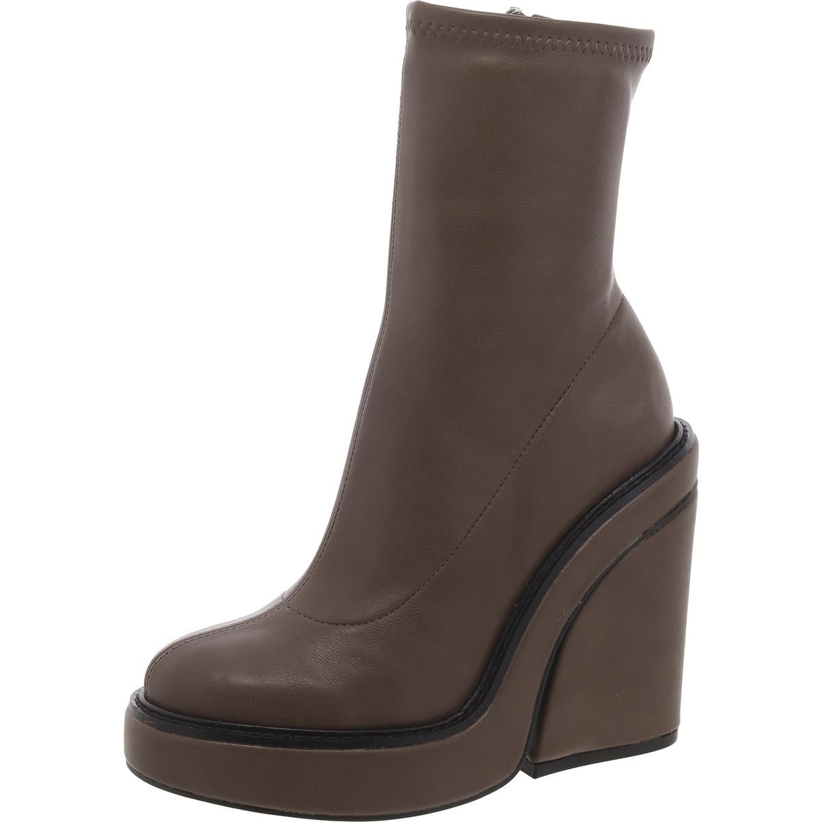 All Out Faux Leather Zipper Ankle Boots