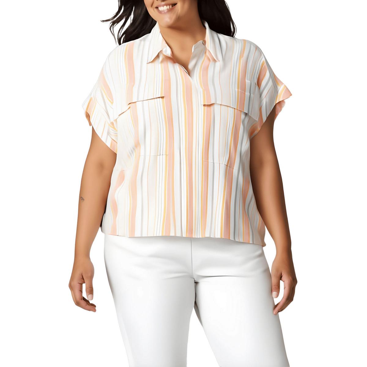 Striped Linen Button-Down Top