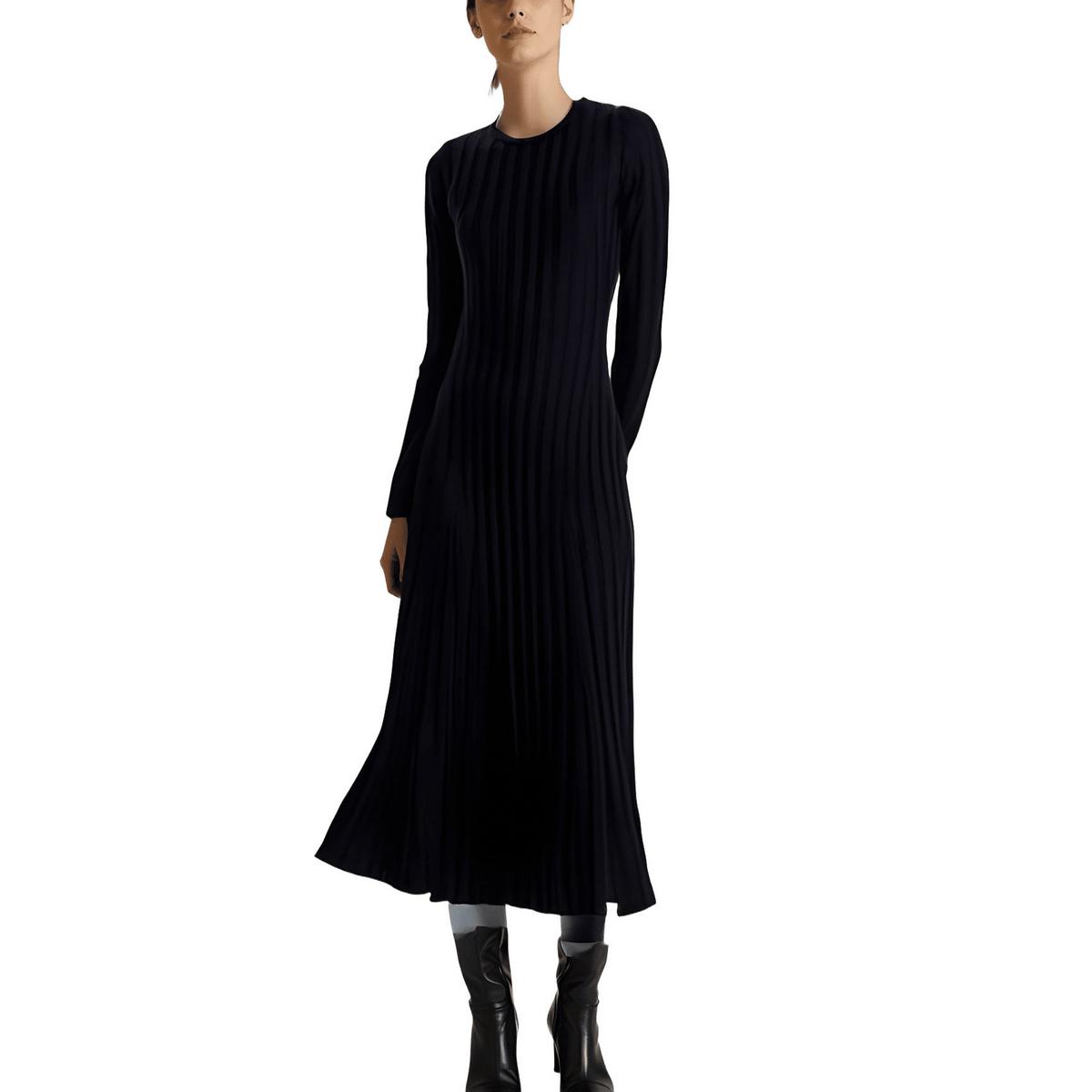 Fitted Ribbed Knit Sweaterdress
