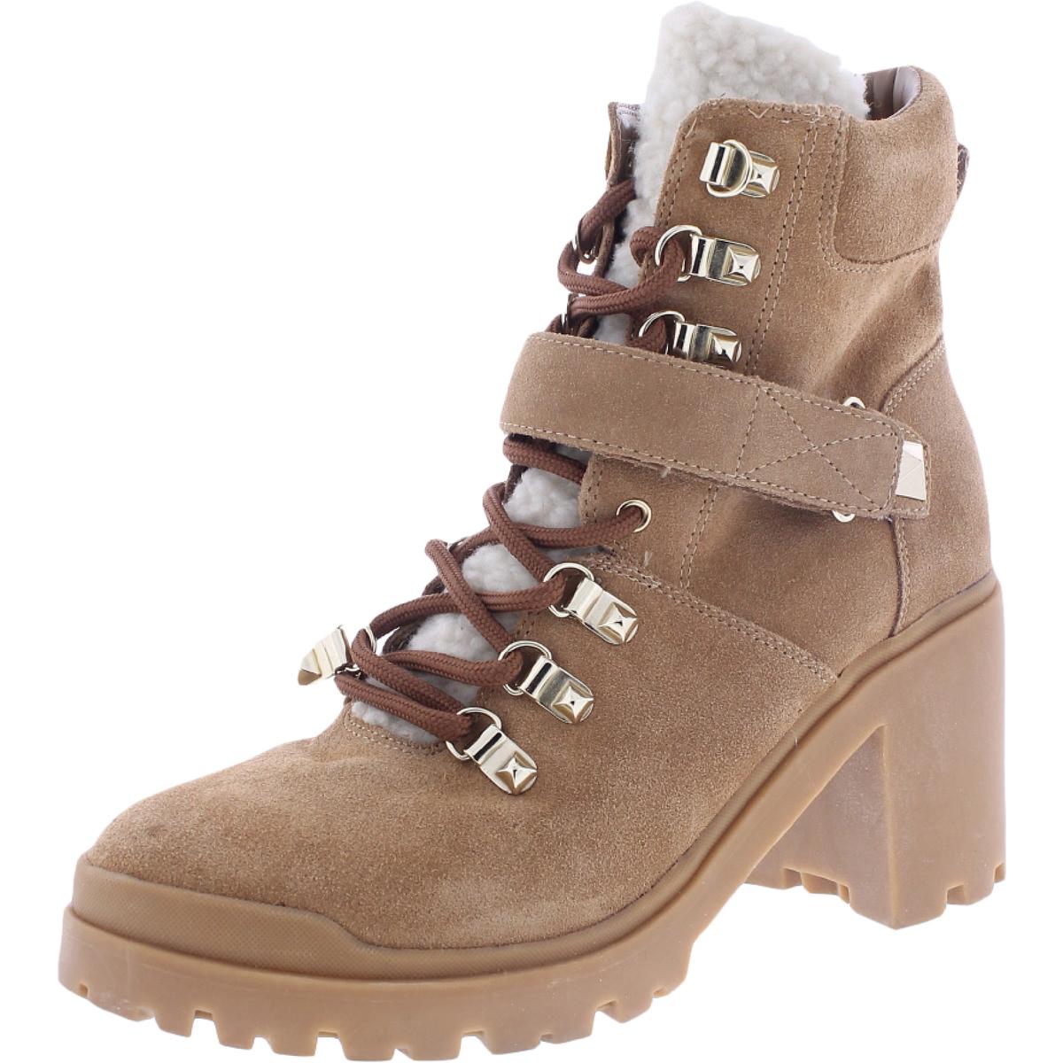 Nature Suede Sherpa Trim Lug Sole Hiker Booties