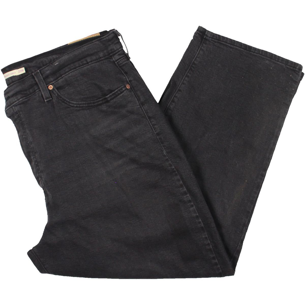 Plus Super High Rise Ankle Straight Leg Jeans