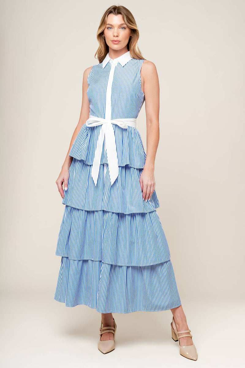 A TOUCH OF GRACE WOVEN MIDI DRESS