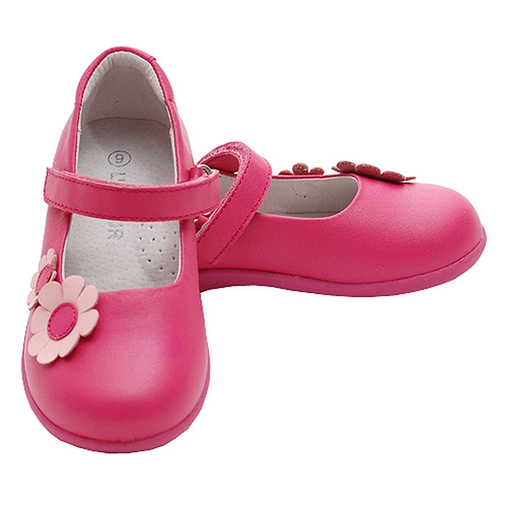 Fuchsia Double Daisy Strap Sandal Shoes Toddler Little Girls 5-2