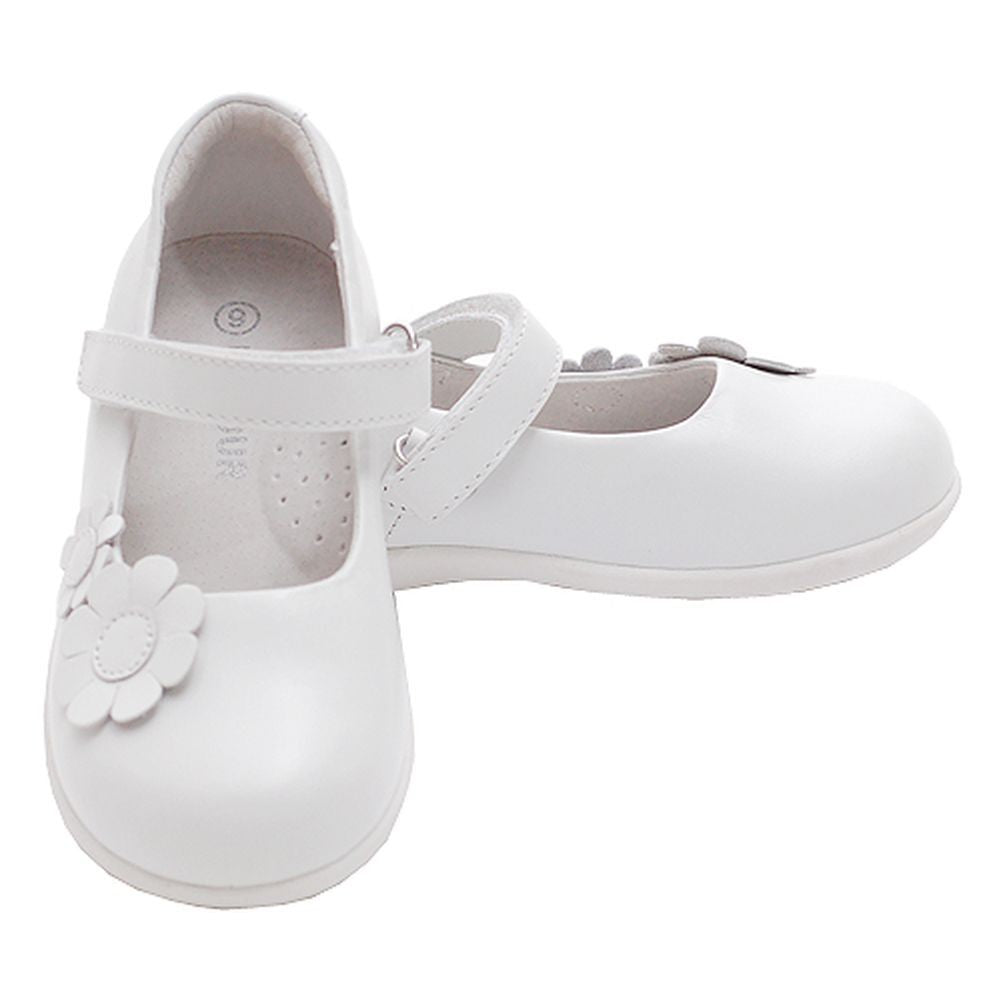 White Double Daisy Strap Sandal Shoes Toddler Little Girls 5-2