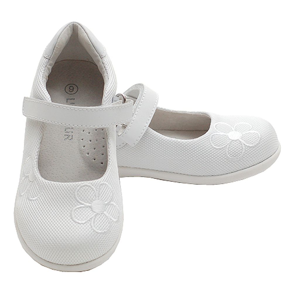 Toddler Little Girl White Mesh Flower Mary Jane Hook Loop Shoe 5-2