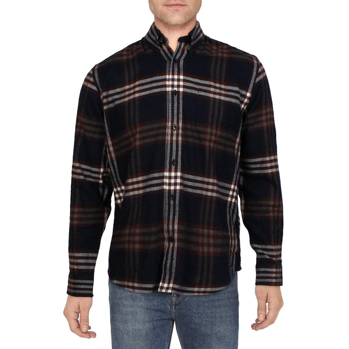 Plaid Flannel Button-Down Shirt