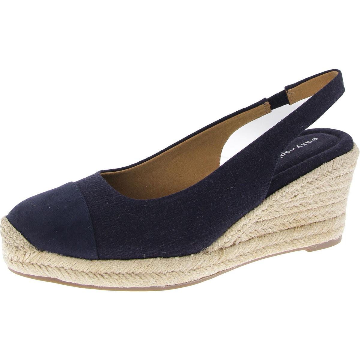 Margie Round Toe Canvas Wedge Heels