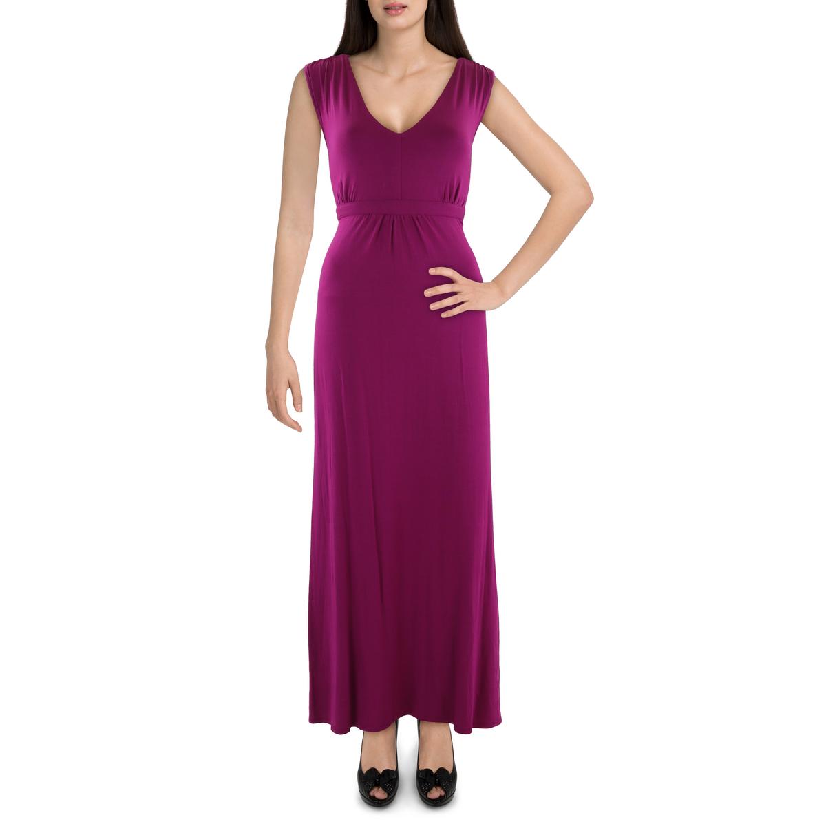 Gathered Rayon Maxi Dress