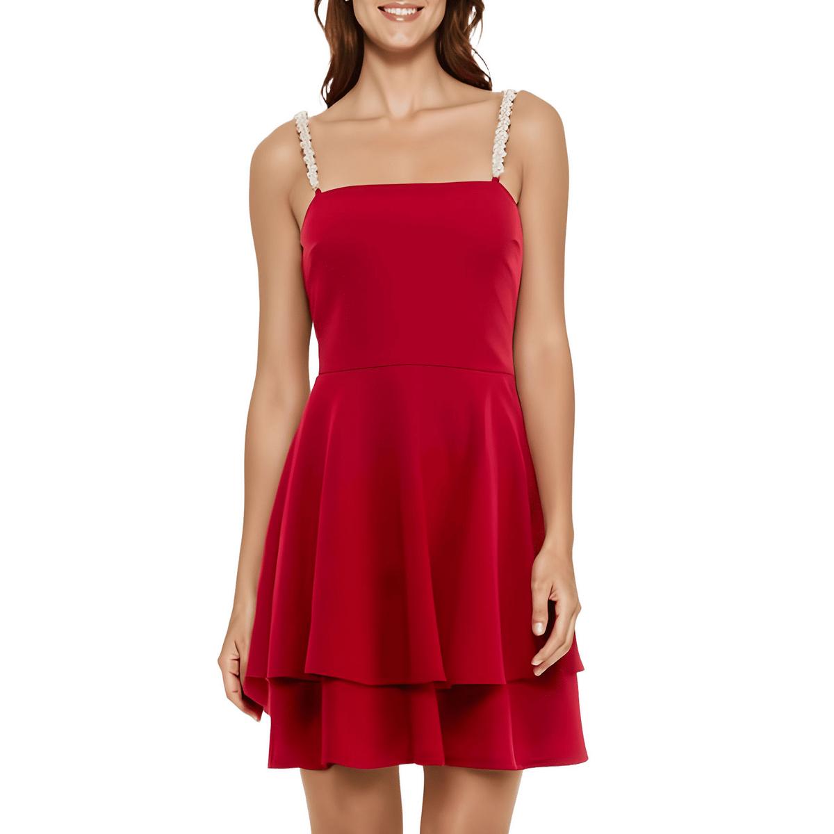 Juniors Ruffle Layered Evening Dress