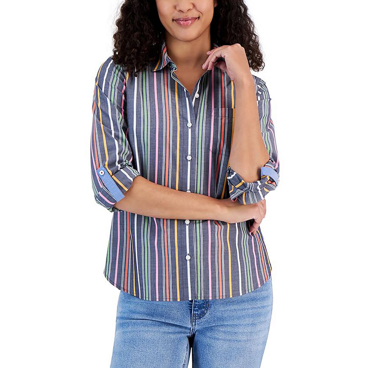 Striped Button-Down Button-Down Top