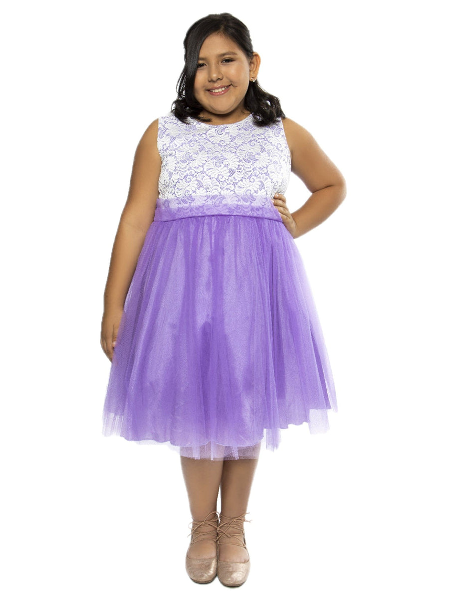 Big Girls Lace Tulle Plus Size Junior Bridesmaid Dress 18.5