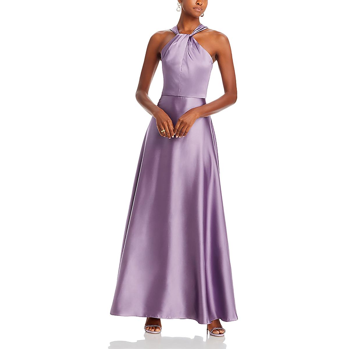 Satin Drape Halter Dress