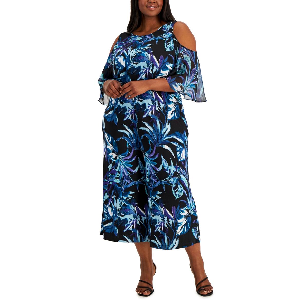 Plus Printed Wide-Leg Jumpsuit