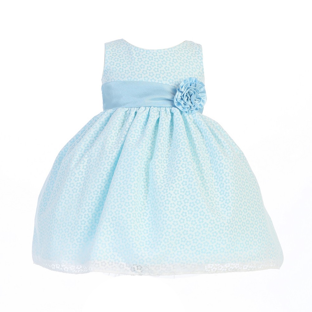 Big Girls Blue Cotton Burnout Special Occasion Easter Dress 7