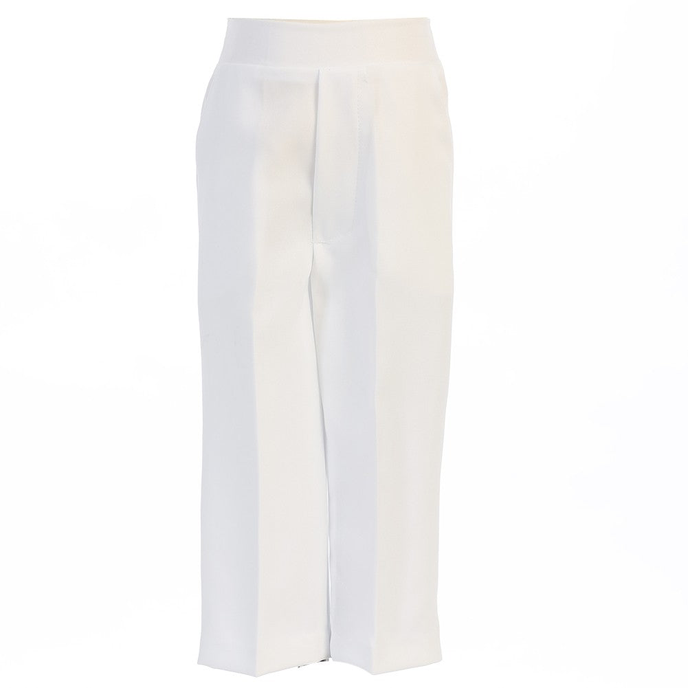 Little Boys White Elastic Special Occasion Long Dress Pants 2T-7