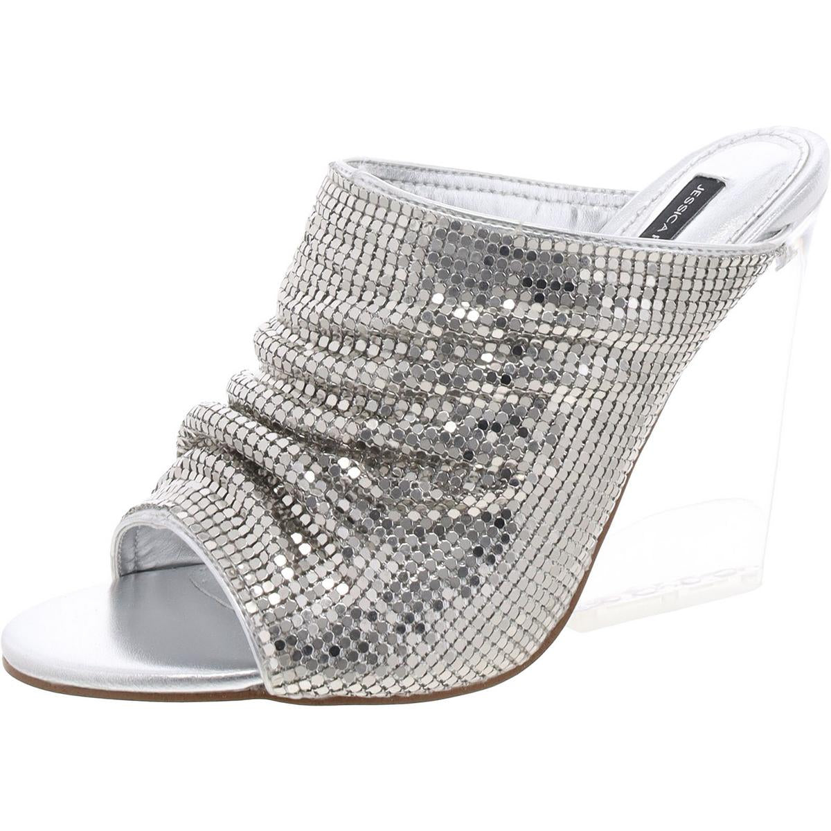 Adrienne Metal Chainmail Wedge Sandals