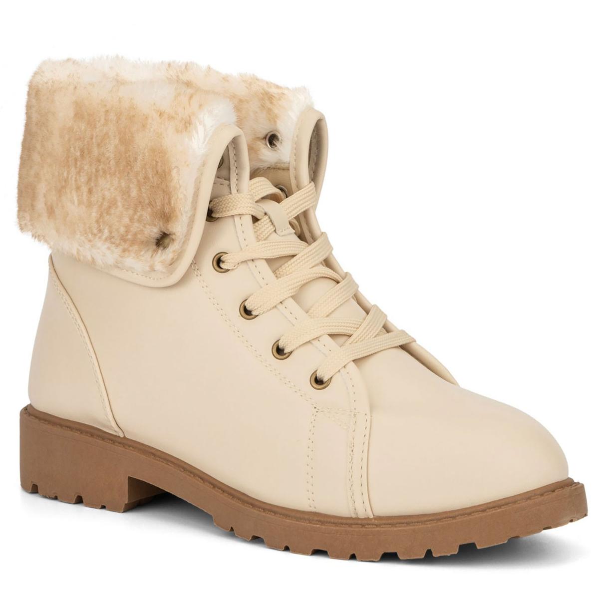 Ana Lace Up Faux Fur Ankle Boots