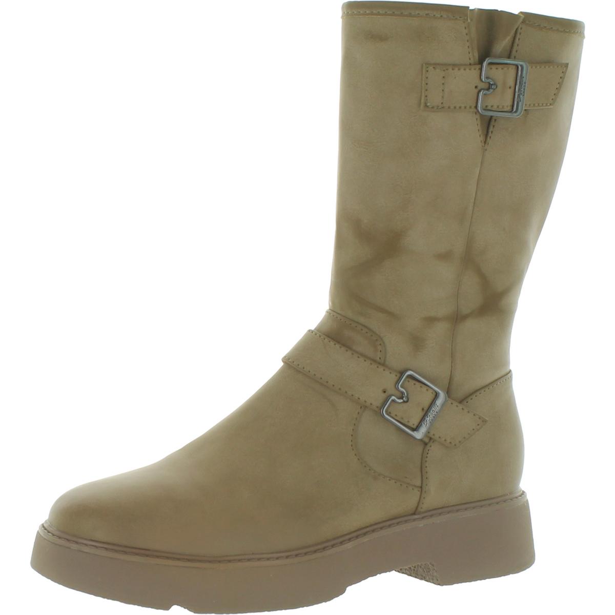 VIP Faux Leather Moto Mid-Calf Boots