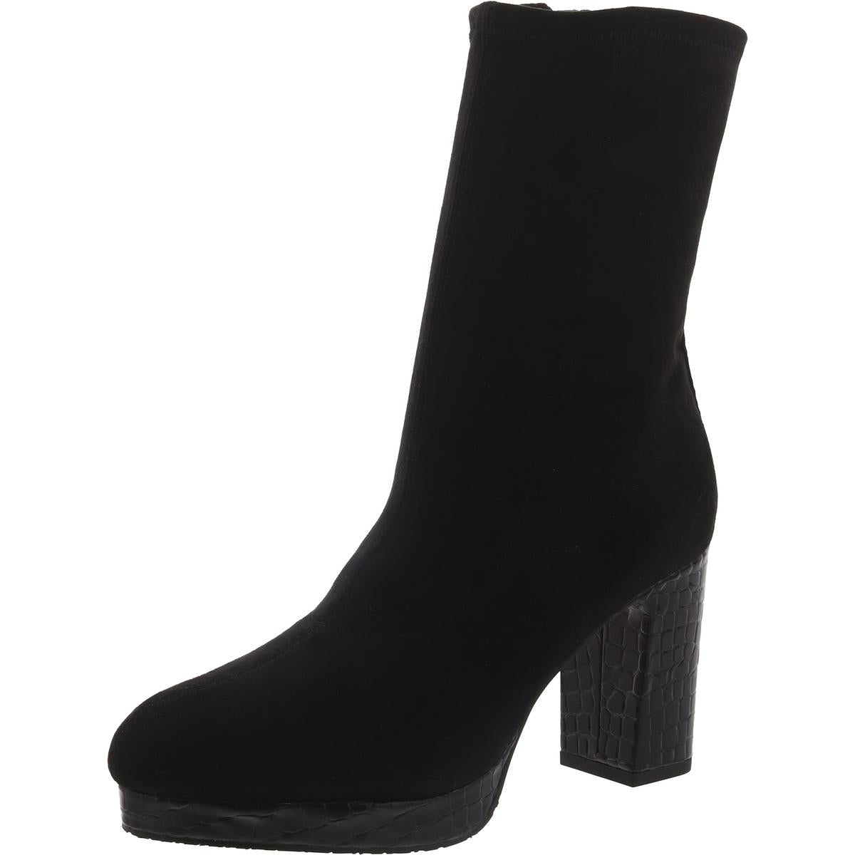 Zari Faux Suede Block Heel Mid-Calf Boots