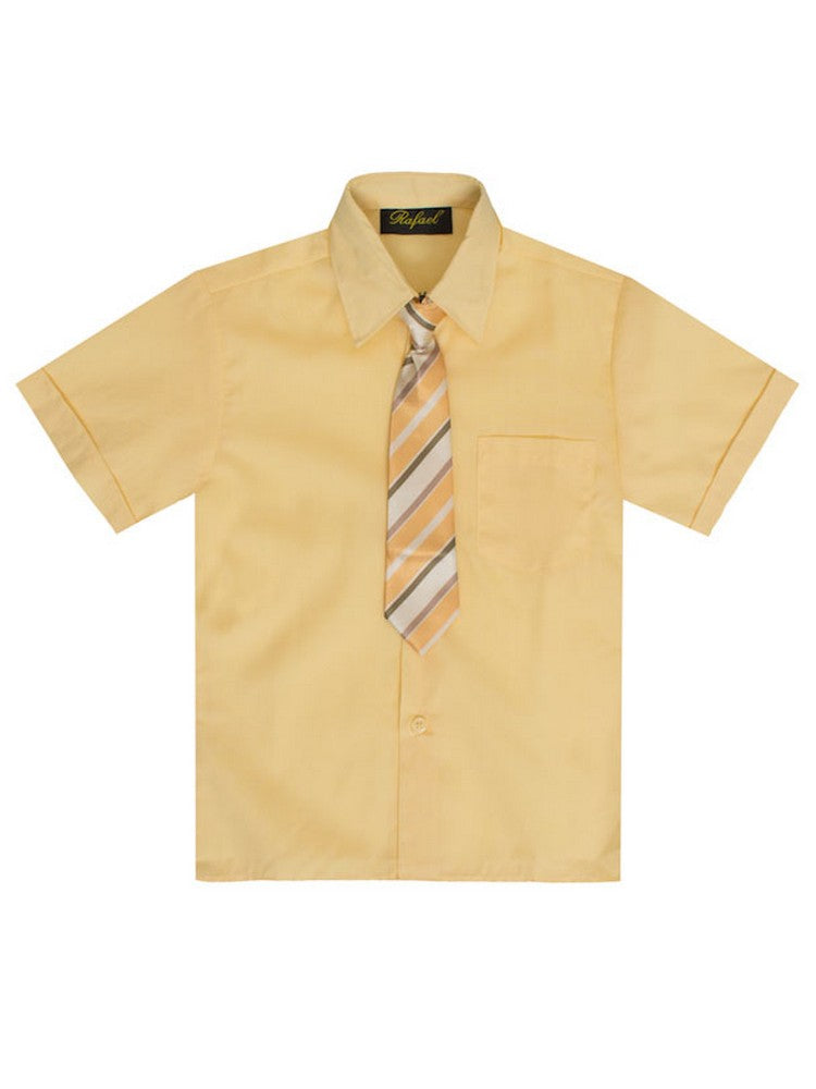 Rafael Boys Banana Tie Short Sleeve Dress Shirt 2T-20