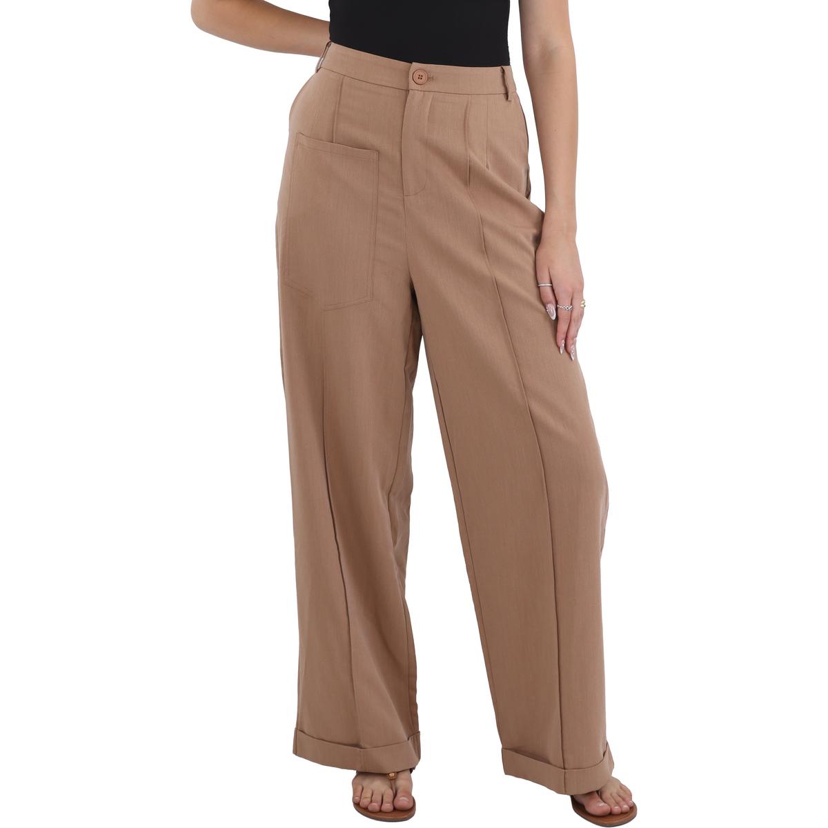 Pocket Wide Leg Trouser Pants