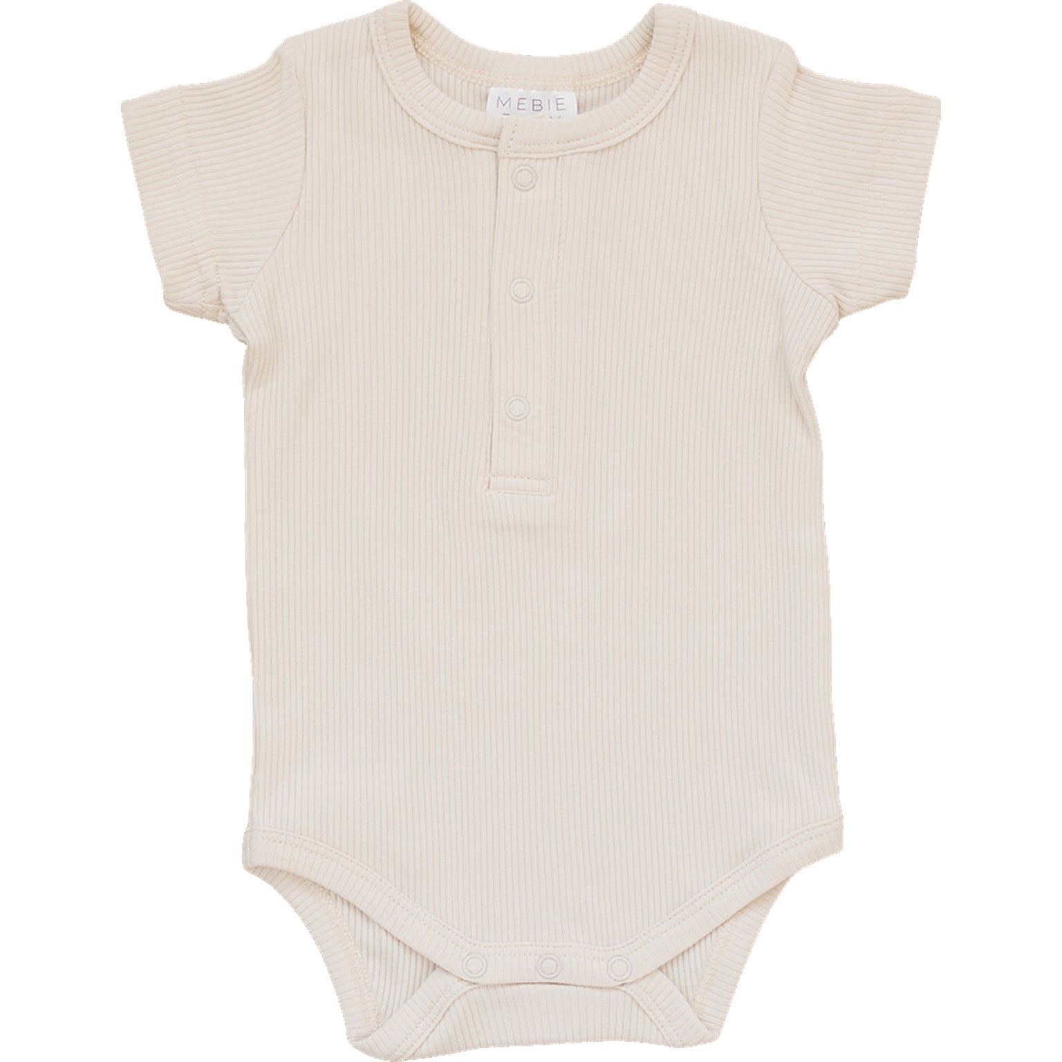 Mebie Baby Vanilla Organic Cotton Ribbed Snap Bodysuit