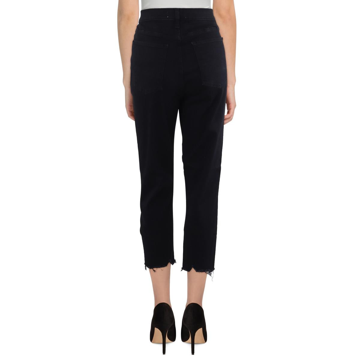 Frayed Hem Denim Ankle Jeans