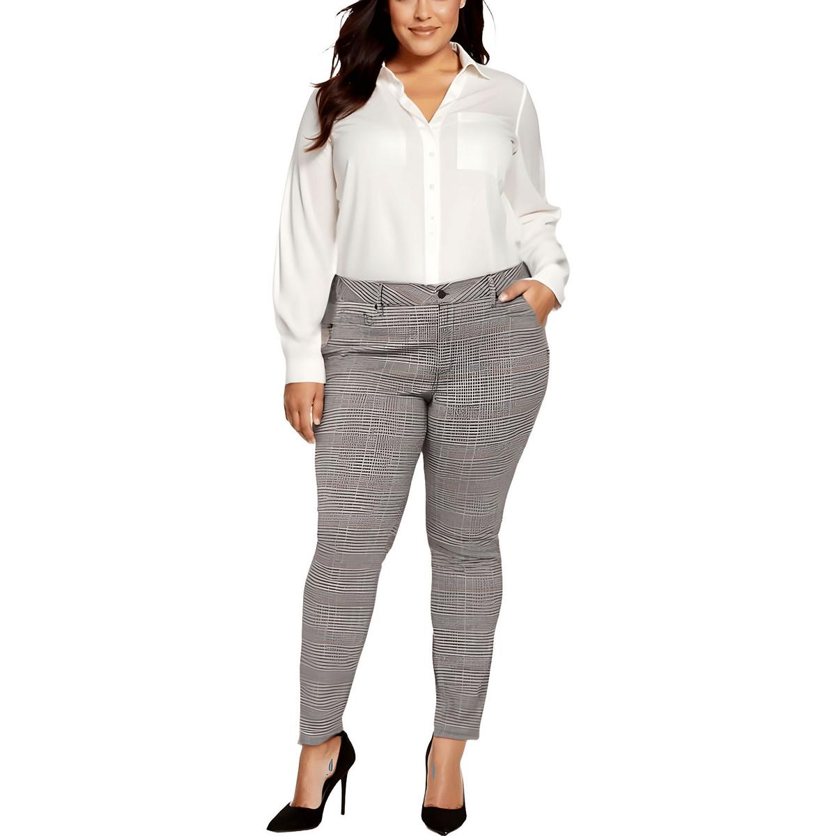 Plus Marilyn Plaid Straight Leg Pants