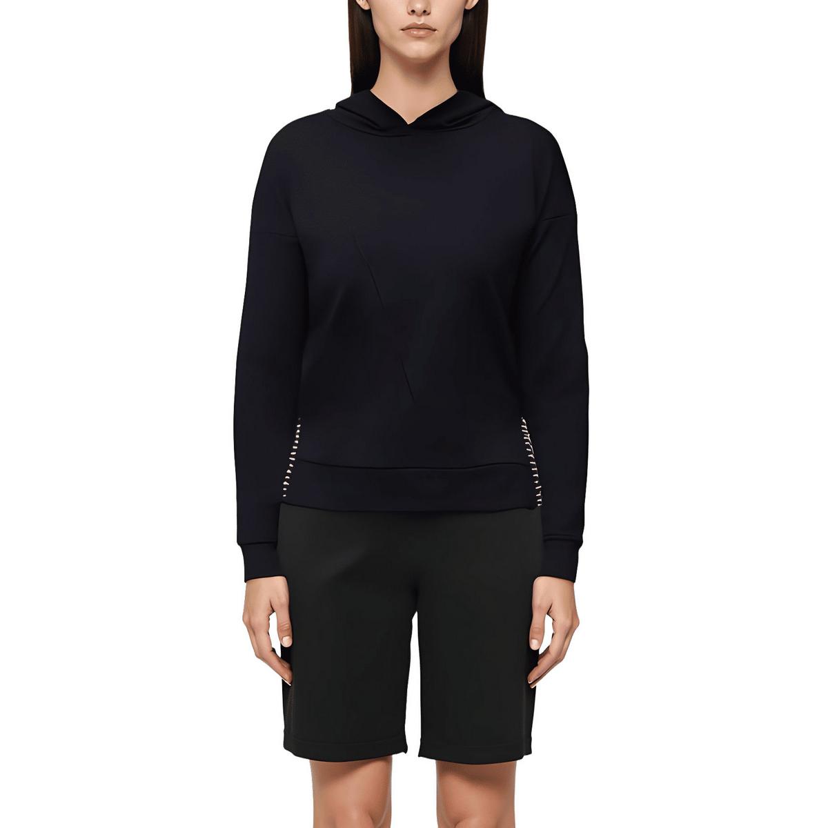 Contrast Trim Cotton Hoodie