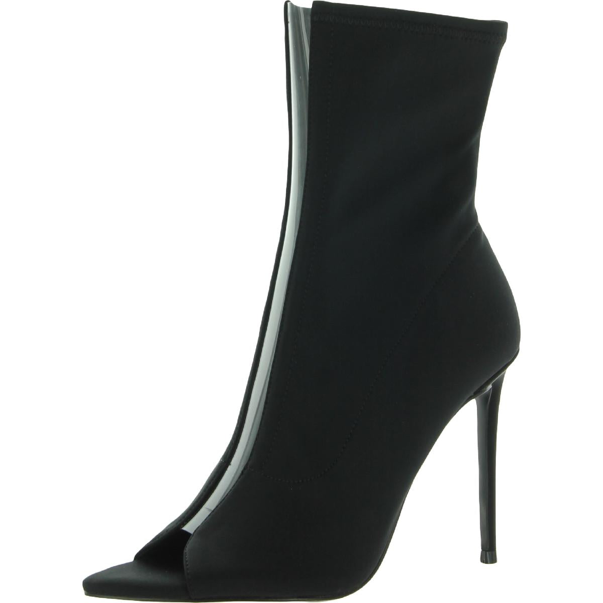 Finley Satin Peep-Toe Ankle Boots