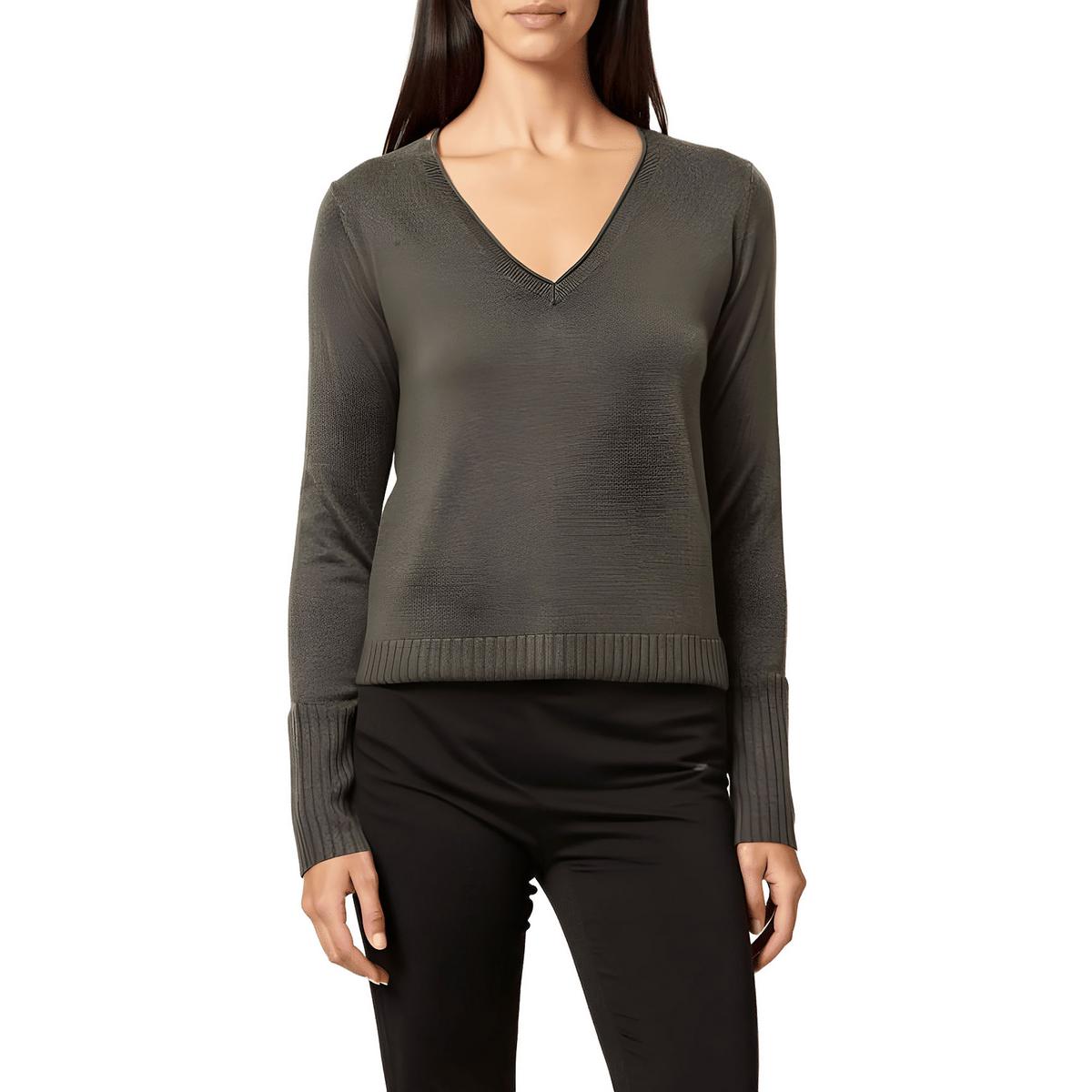 Wide Hem Slit V-Neck Sweater