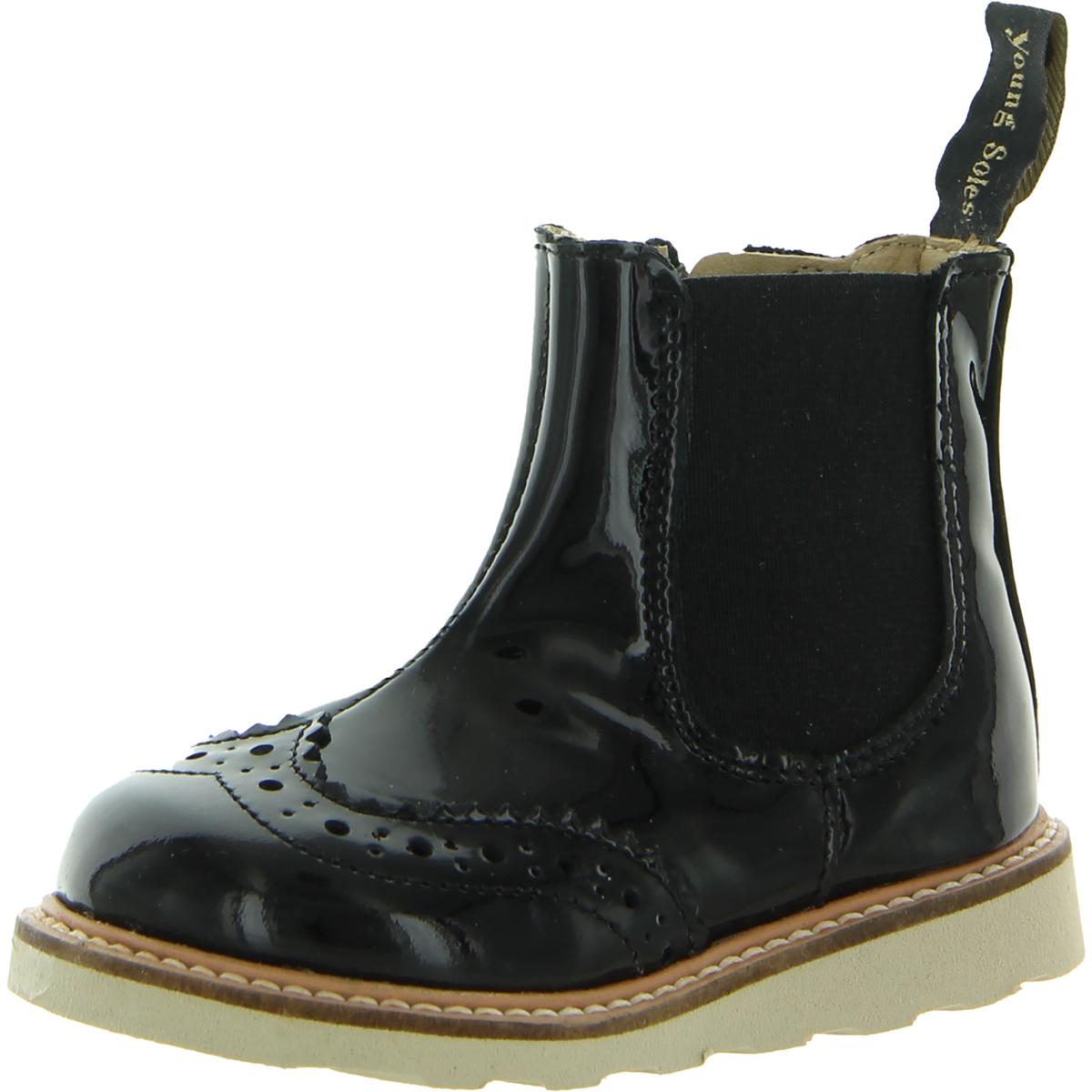Boys Patent Wingtip Ankle Boots
