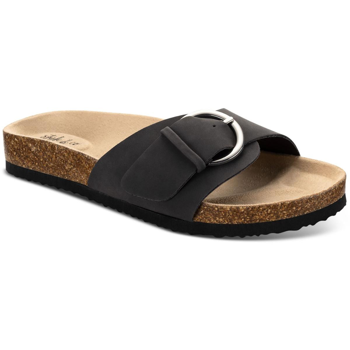 Elisaa Faux Leather Footbed Slide Sandals