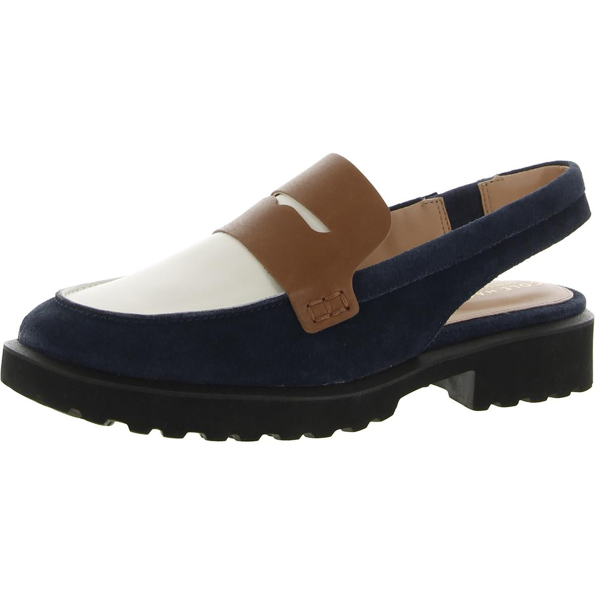 Geneva Leather Round Toe Slingbacks