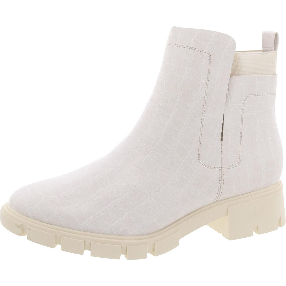 Laser-Cut Faux Leather Chelsea Boots