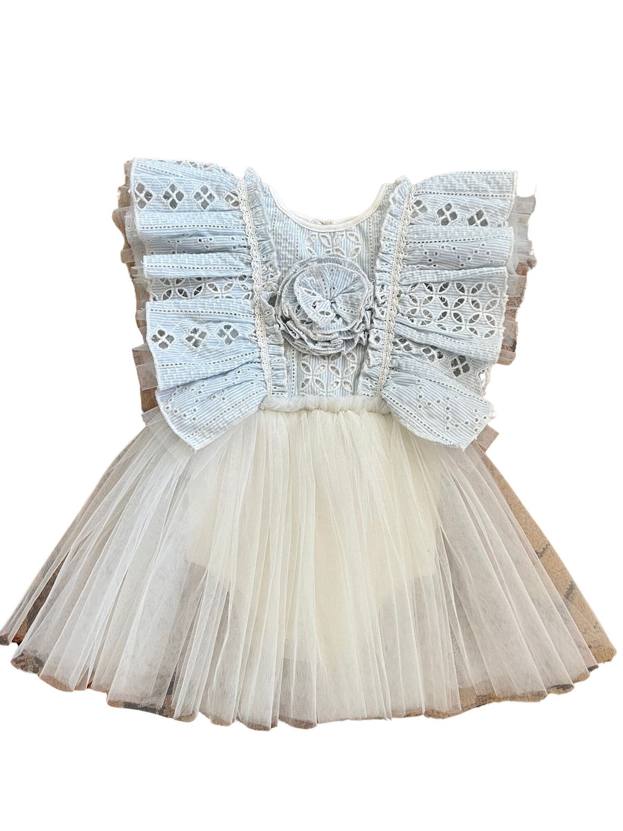 Baby Girls Sky Eyelet Daphne Tutu Onesie Dress 3-18M