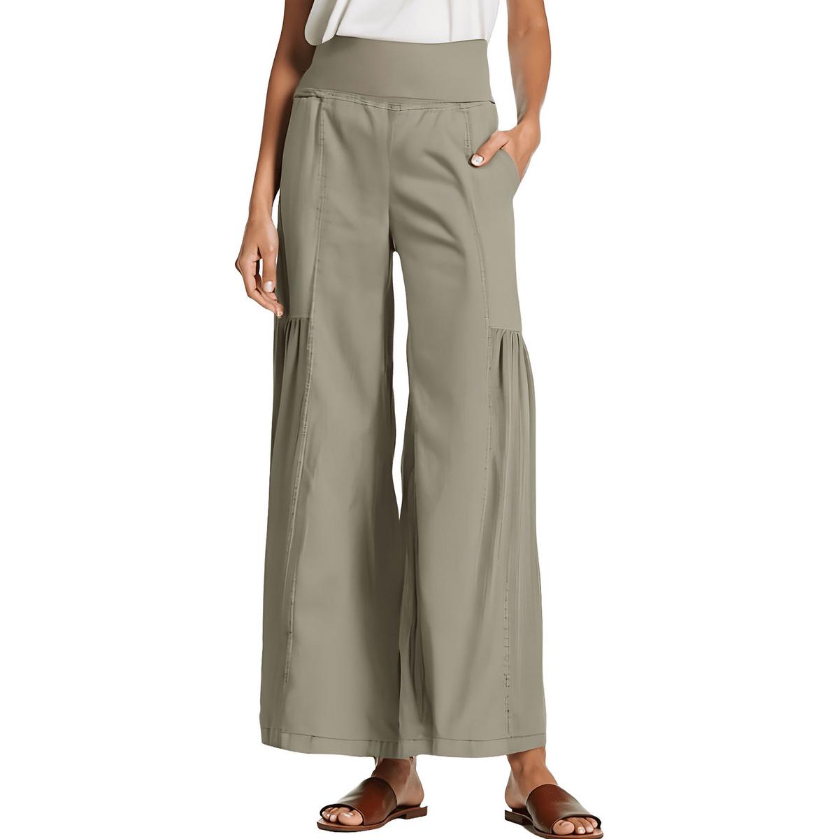 Allegra Mixed Media Linen Flared Pants
