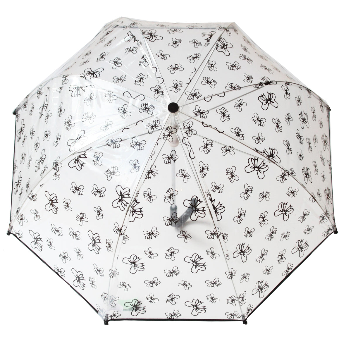 Girls Transparent Black Bow Umbrella