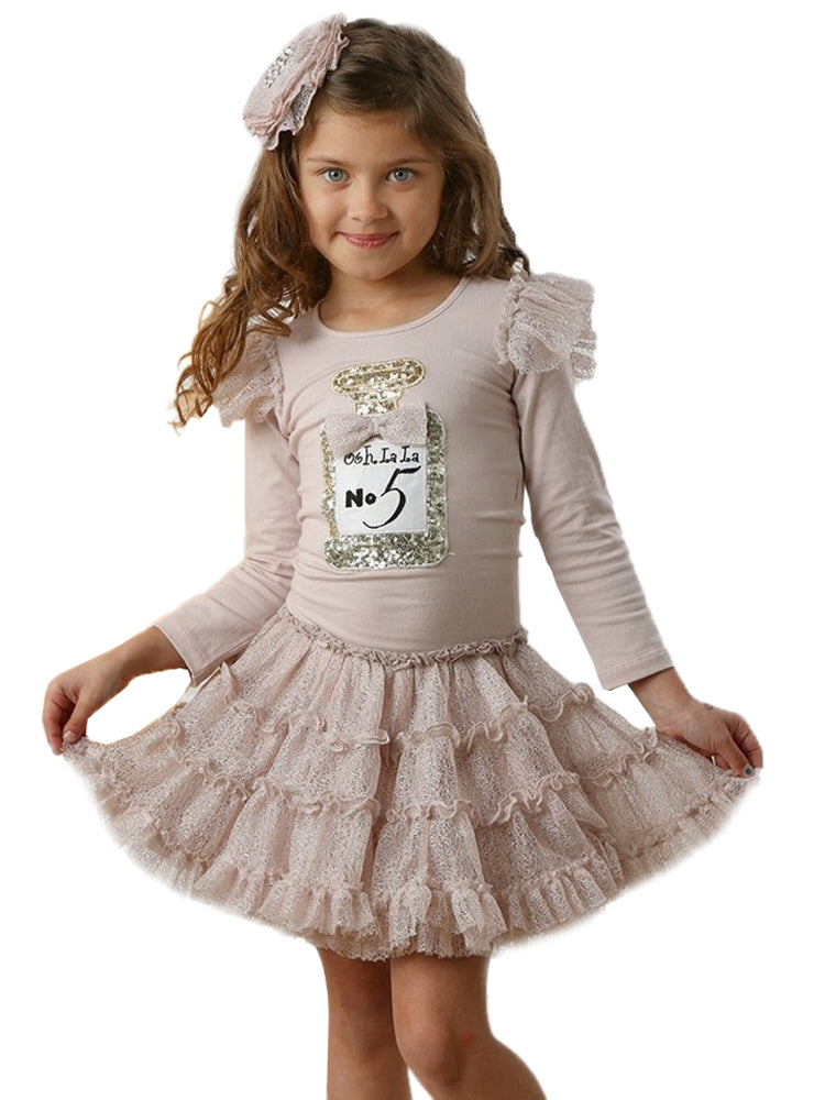 Girls Blush Glitter Perfume Birthday Tutu Dress, 12M-14
