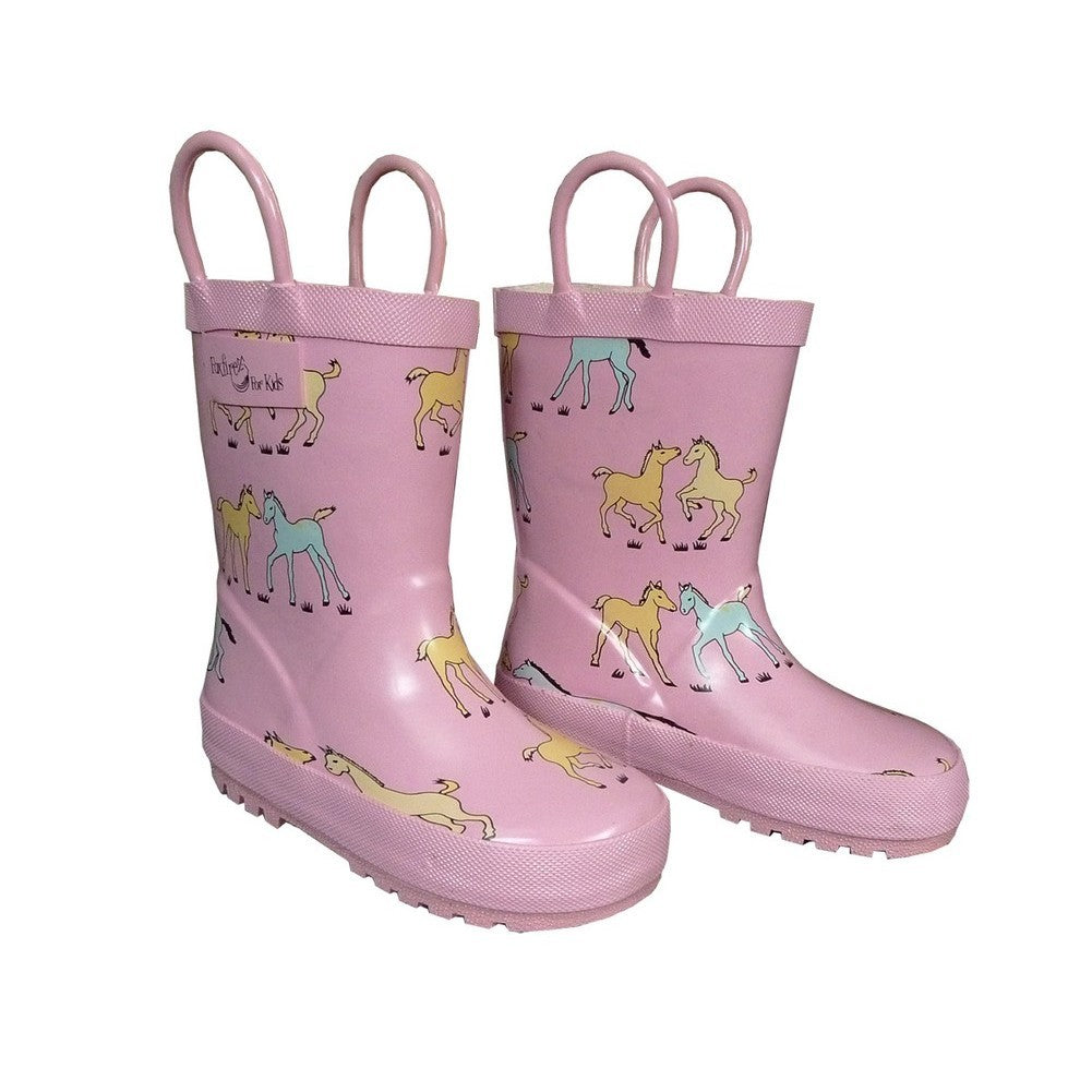 Pink Pony Girls Rain Boots 5 Toddler-3 Kids