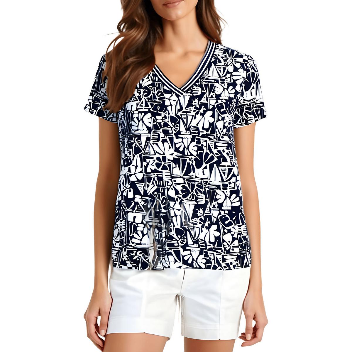 Printed Cotton Pullover Top