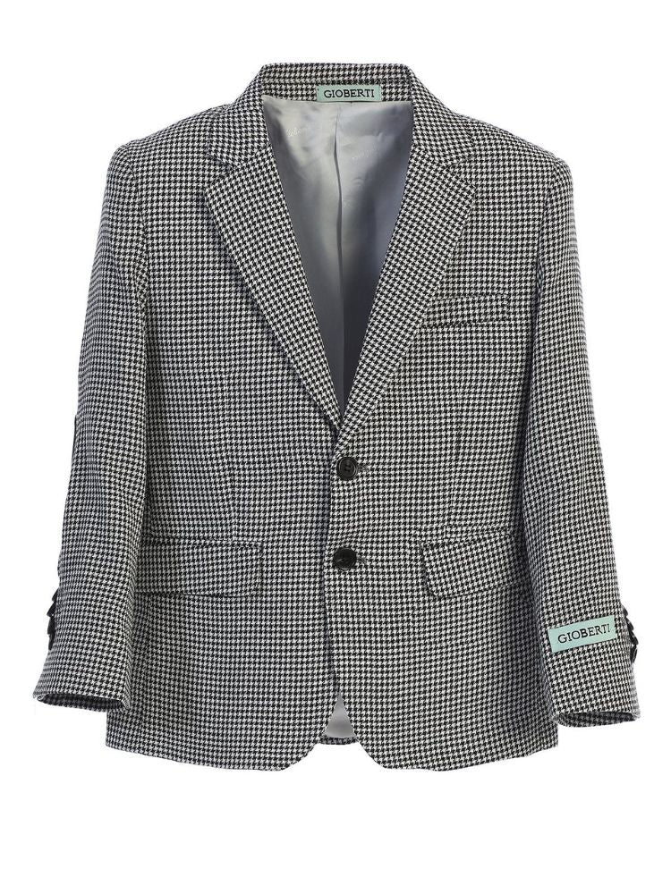 Boy's Sport Coat Houndstooth Blazer Jacket, Sizes 2T-20