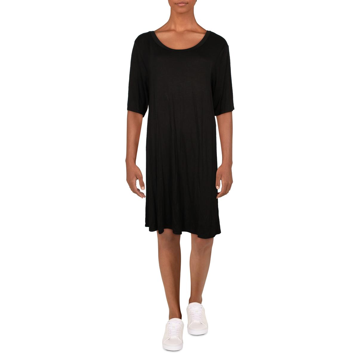 Plus Solid Pocket T-Shirt Dress